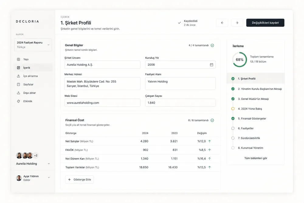 Structured data collection screen with financial tables